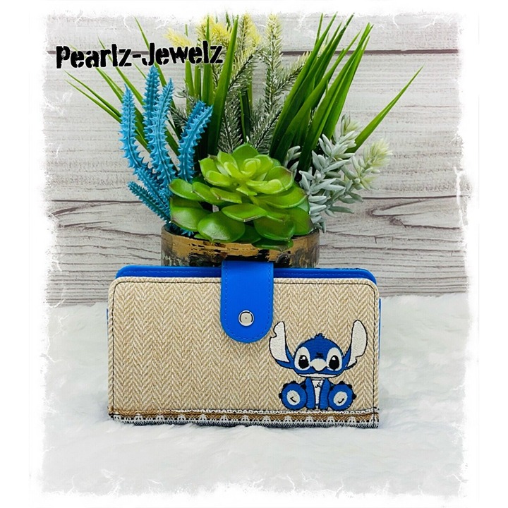 Loungefly Lilo & Stitch Woven Canvas Embroidered Wallet Small NWT