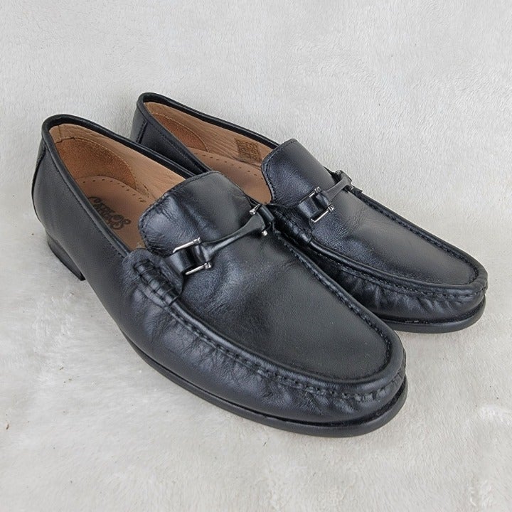 Carlos By Carlos Stanana Milagro Bit Black Calf Skin Leather Slip On Loafer 8.5D