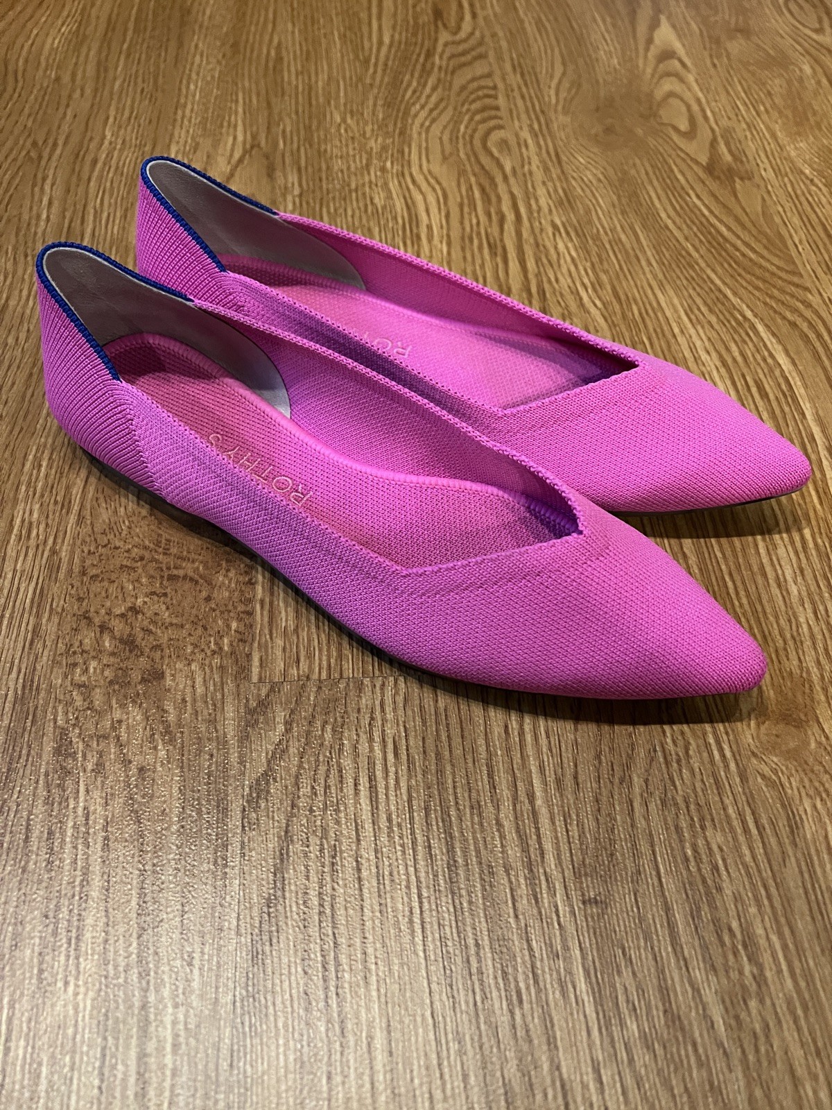 Rothy’s The Point Flat Shoes Womens 8.5 Dragon Fruit Pink Flexible Comfort