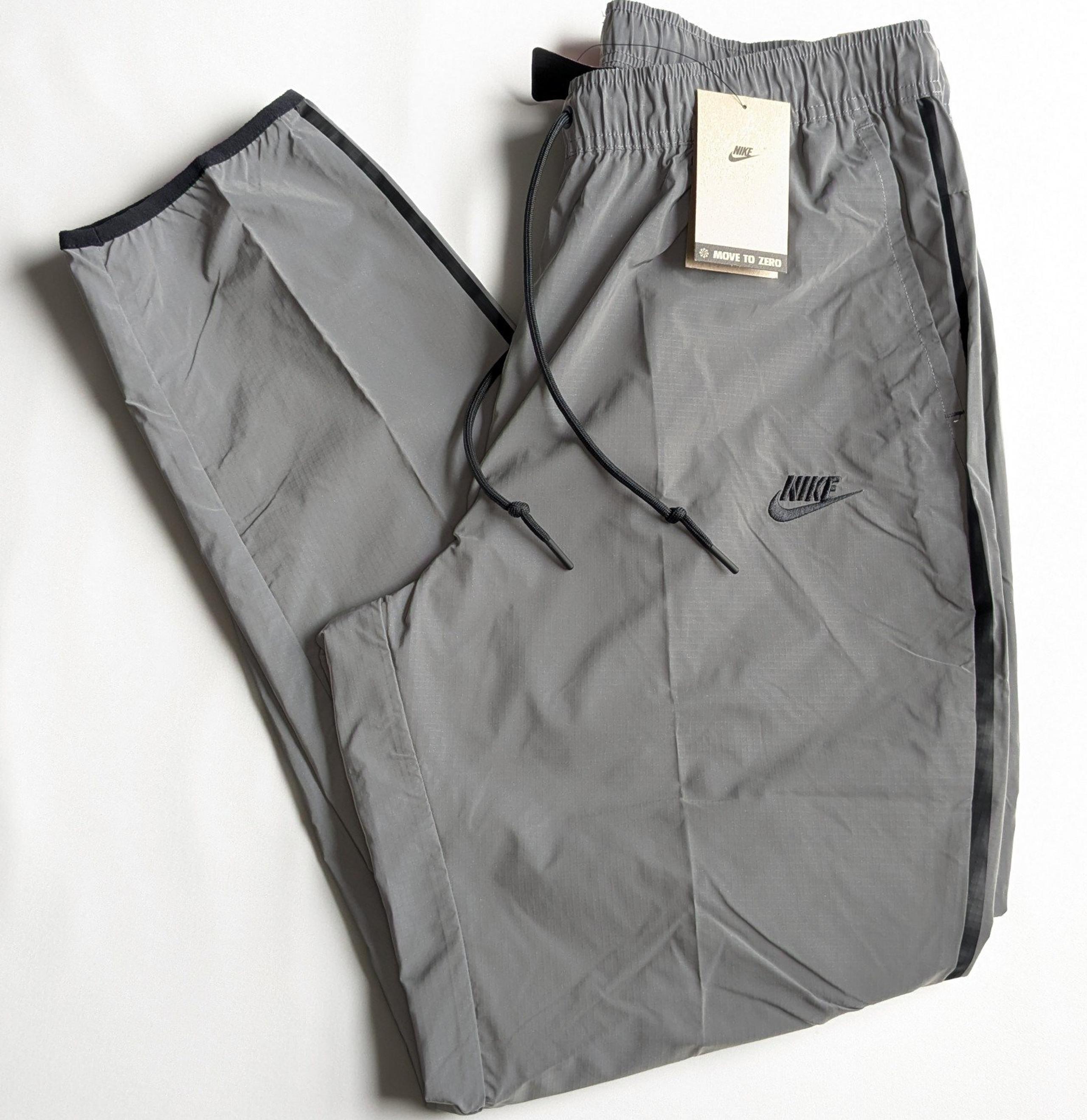 Nike Tech Woven Reflective Silver Flash Pants Black Mens Size L New Sportswear