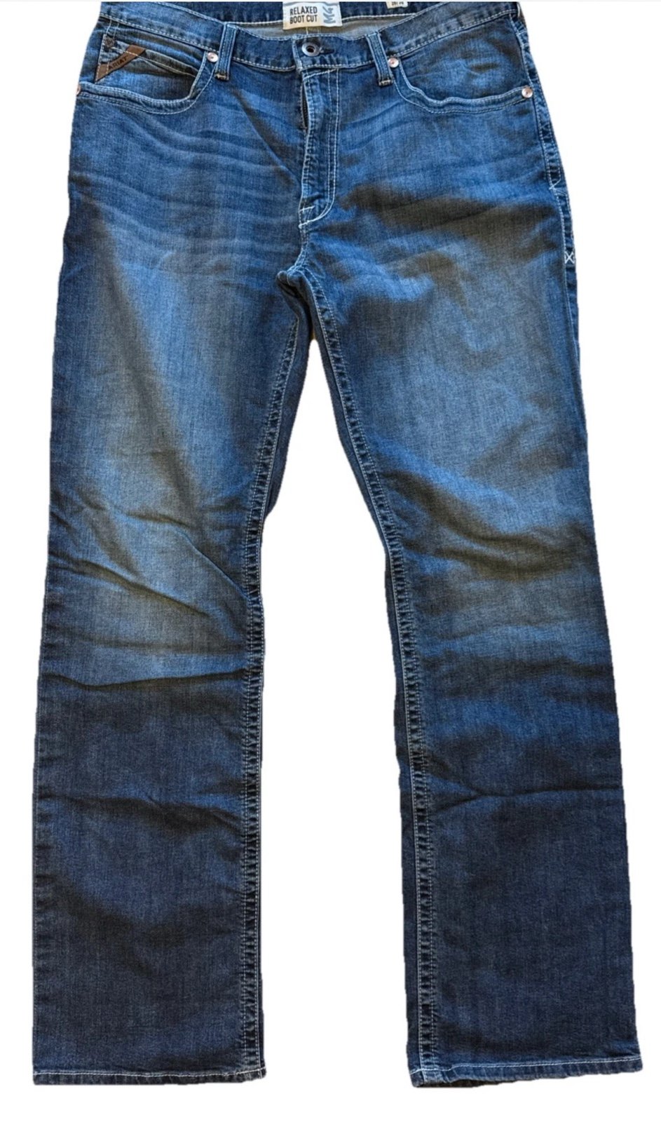 Men’s Ariat M4 Relaxed Hugo Boot Cut Jeans Size 36x36, Blue Jeans, Nice Pair!