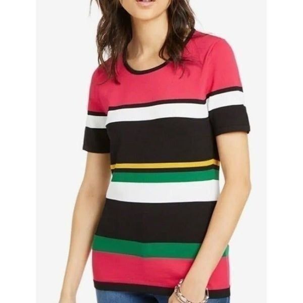 INC International Concepts Multicolored Striped Knit Top Size M