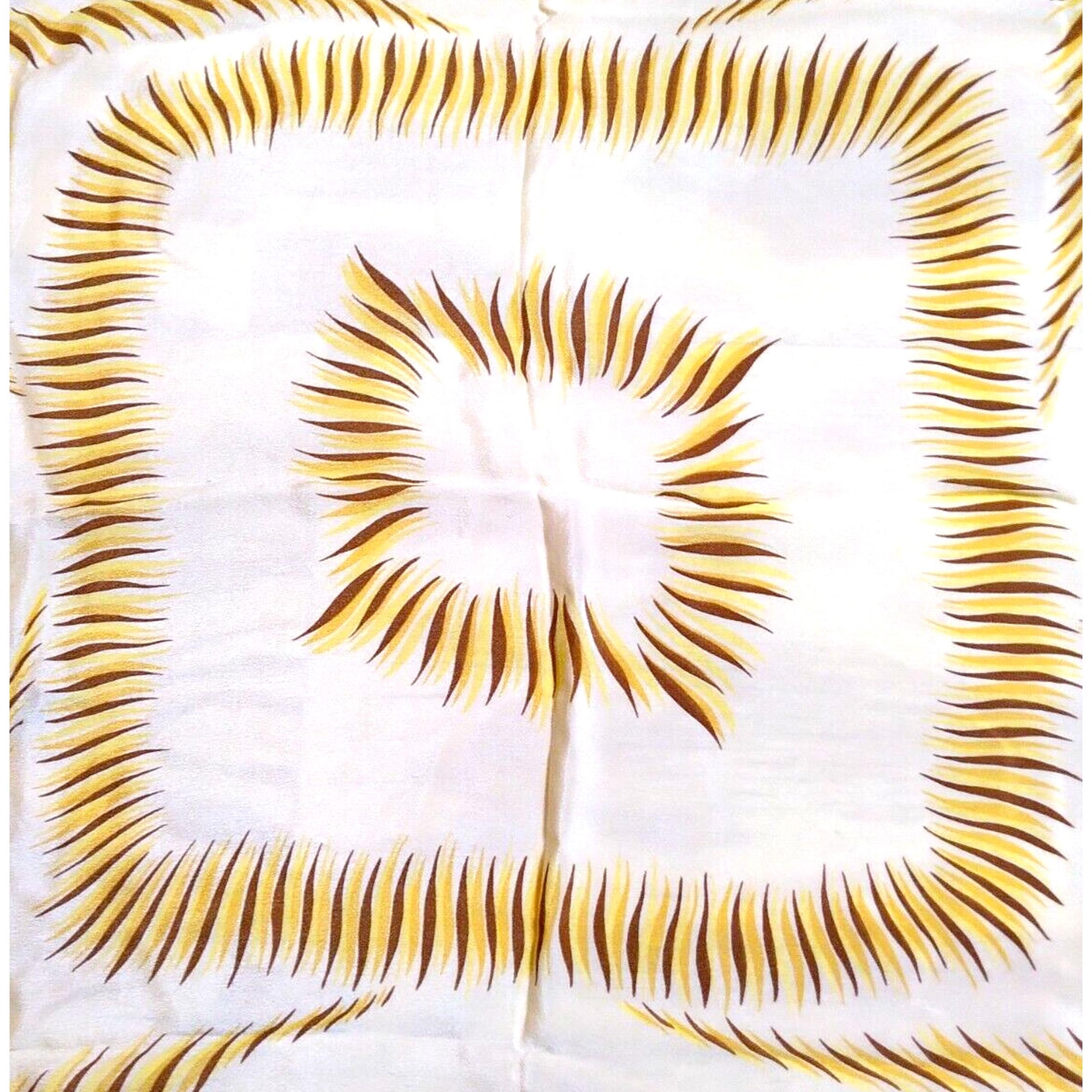 Specialty House Fine Silk Rolled Fashion Scarf Yellow Sunburst 29" x 30" Square