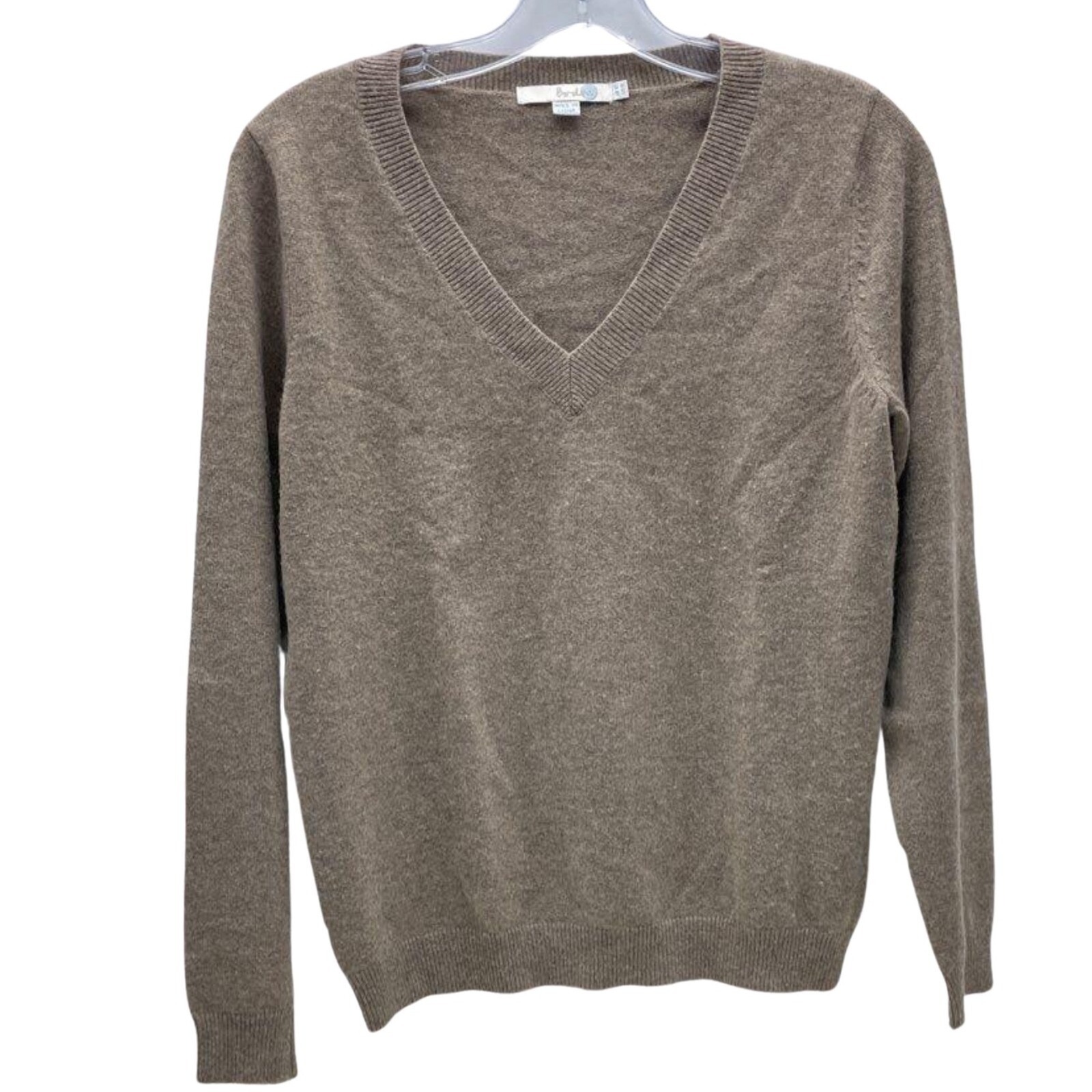 Boden 100% Cashmere Sweater Women's Size 8 Beige Oatmeal Long Sleeve Pullover