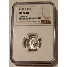 1943 D Mercury Dime MS66 FB NGC