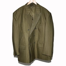 Oversized Double Breast Shoulder Padded Olive Blazer SIZE 52L
