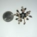 Vintage Gold Tone & CZ Rhinestone Floral Boho Brooch Shoulder Pin