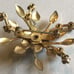 Vintage Gold Tone & CZ Rhinestone Floral Boho Brooch Shoulder Pin