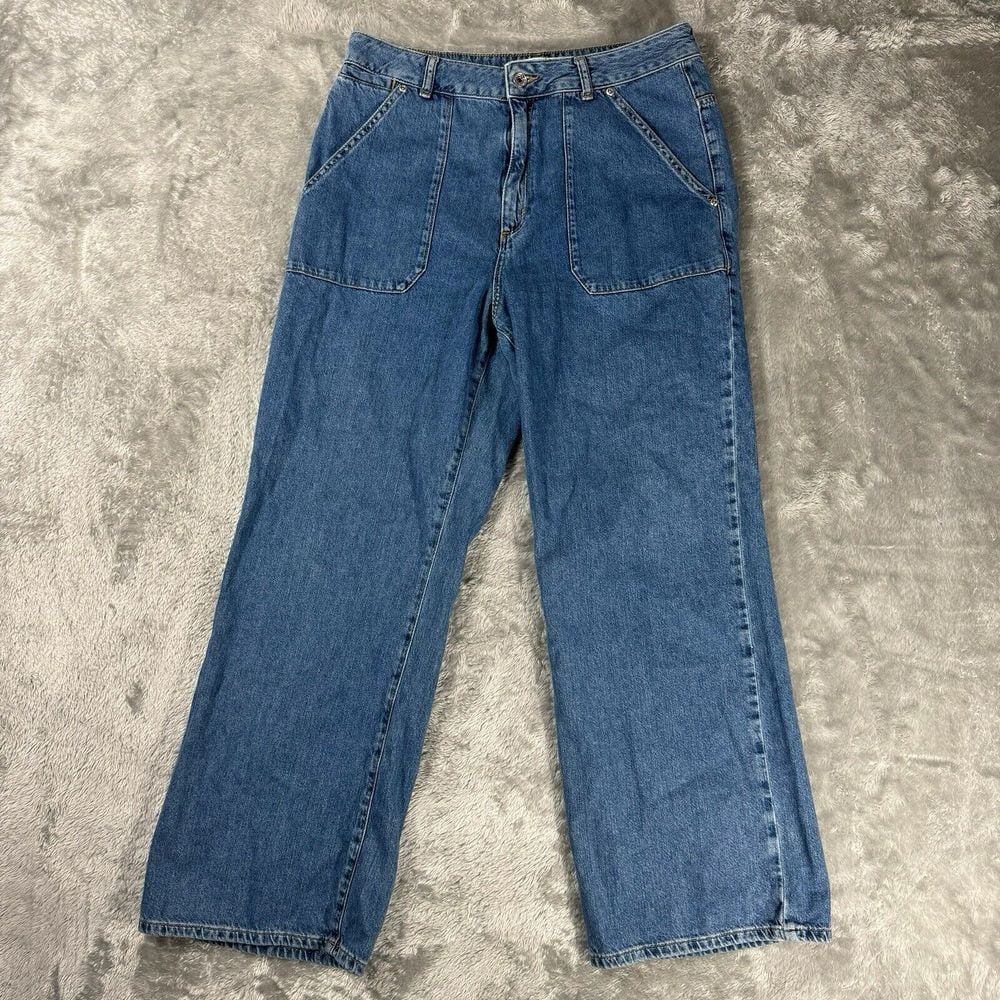 Superdry Jeans Womens 32x27 (31x30) Blue Vintage Frankie Wide Leg Denim Retro