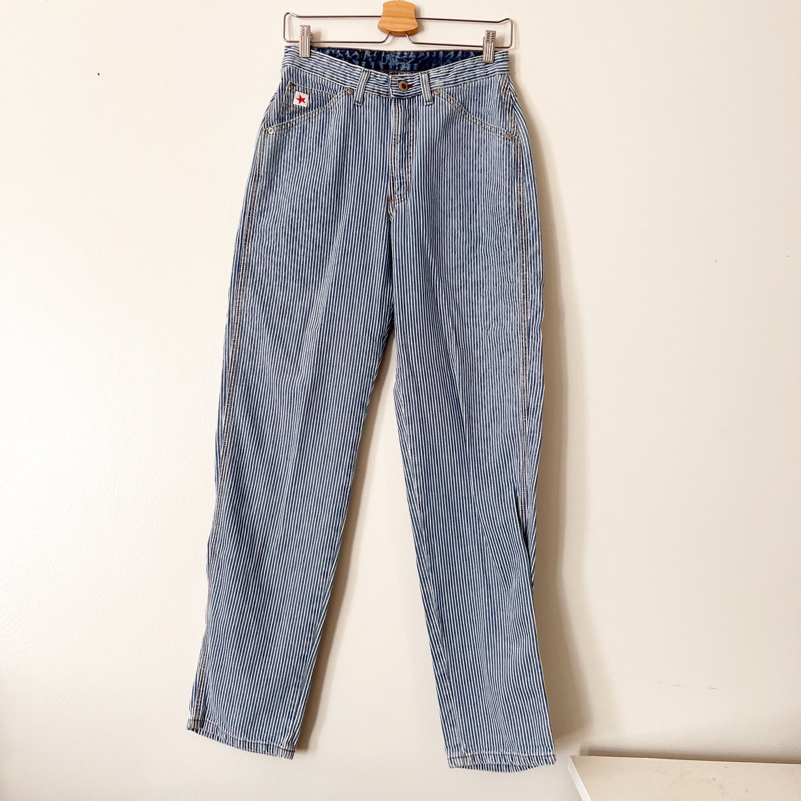Rocky Mountain Jeans Womens Stripe Bareback Cowgirl Rodeo Stars Rockies sz 7/28.