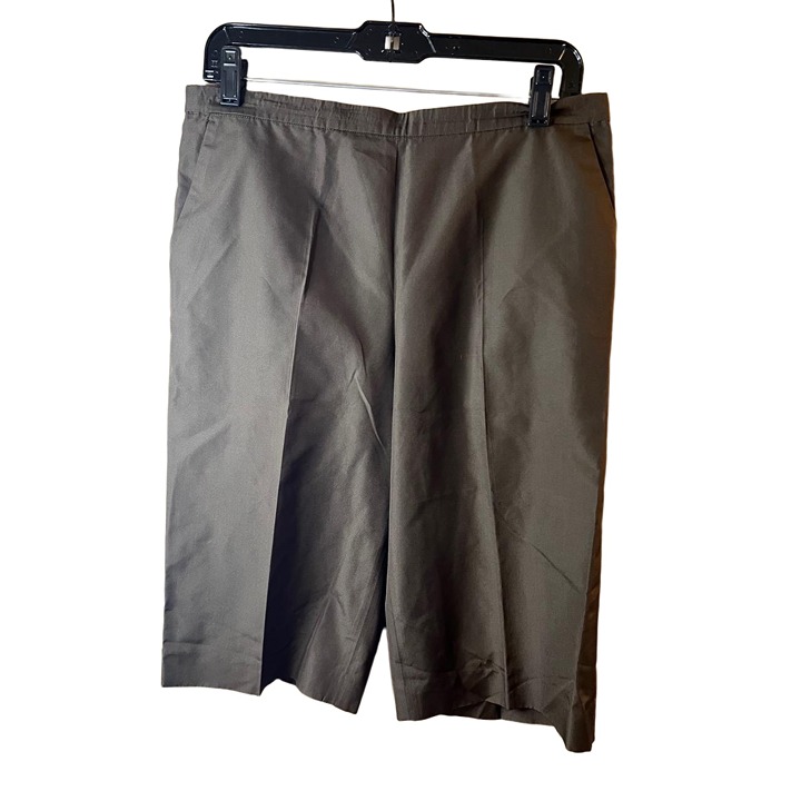 Michael Kors Dark Brown 100%Silk Flat Front High Rise Shorts Size 12
