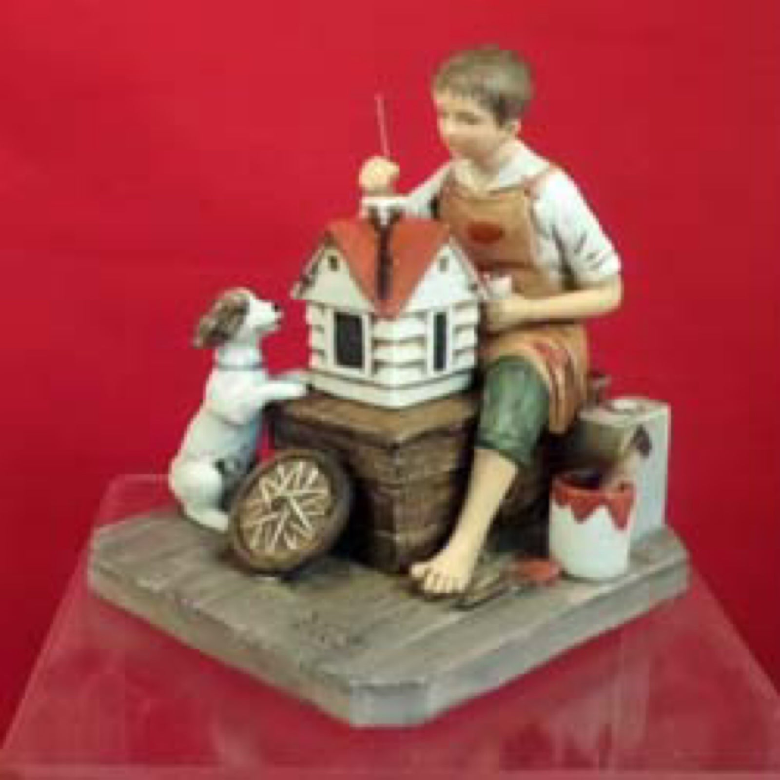 Danbury Mint Norman Rockwell Figurines “A Dollhouse For Sis”, “Puppy Love” Set