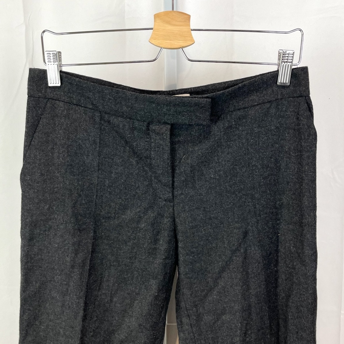 STELLA MCCARTNEY Flat Front Wool Trousers Straight Leg Pants