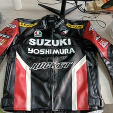 Suzuki Men's leather Biker Jacket Size Small