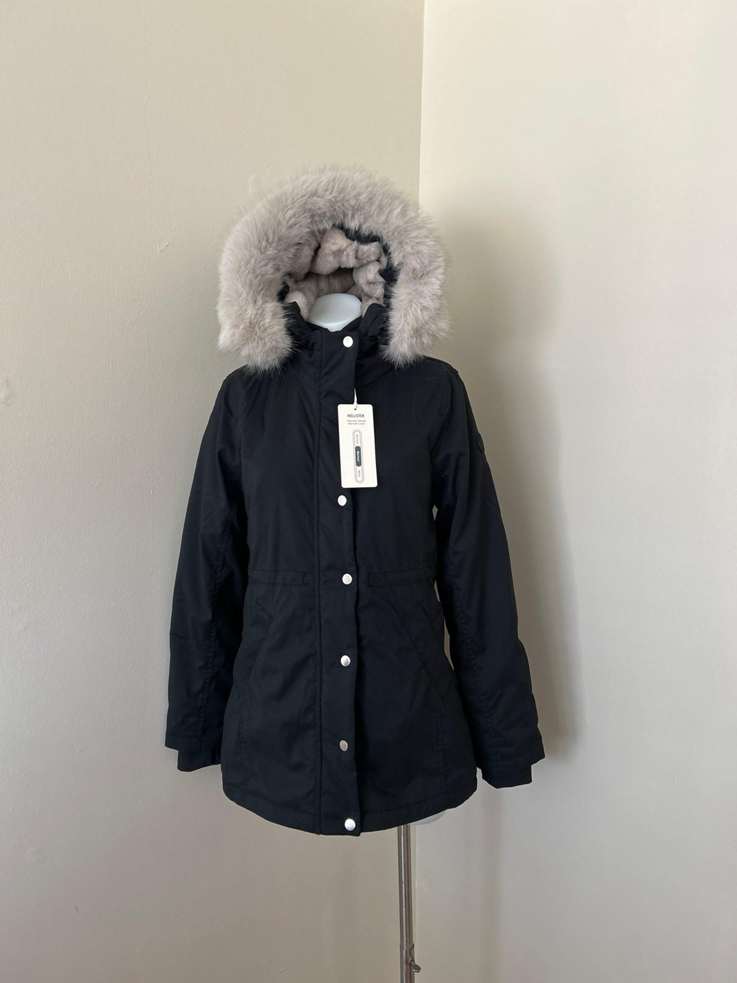 (NWT) Hollister Women’s Black Parka Jacket, Small