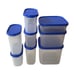 Tupperware Modular Mates Bundle Set Blue Ovals Squares Food Storage Containers