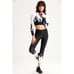 ADAM SELMAN SPORT FLAME CORE BLACK WHITE BLUE LEGGINGS SIZE Large MSRP 135,