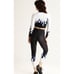 ADAM SELMAN SPORT FLAME CORE BLACK WHITE BLUE LEGGINGS SIZE Large MSRP 135,
