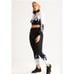 ADAM SELMAN SPORT FLAME CORE BLACK WHITE BLUE LEGGINGS SIZE Large MSRP 135,