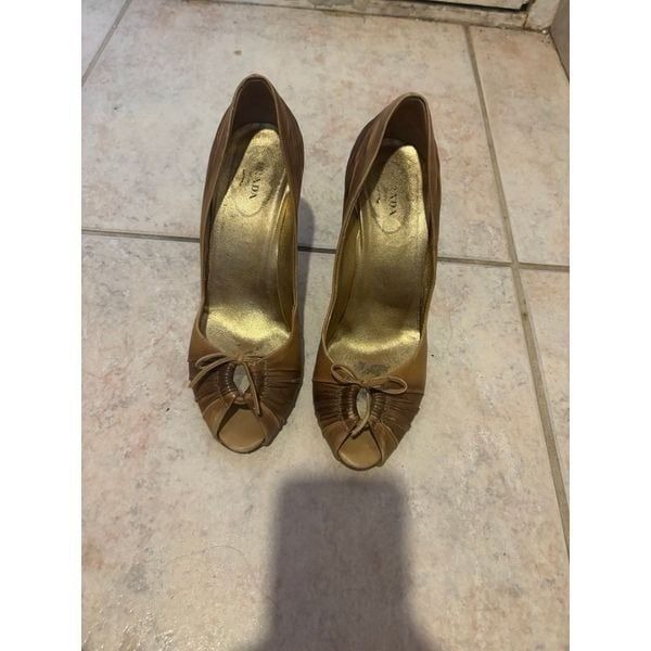 Prada distressed dress shoes heels open toe sandals baby doll pumps colorblock