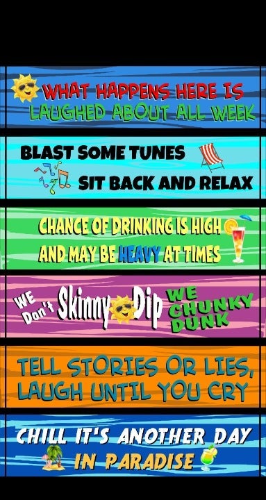 6 panel Pool Rules Sign