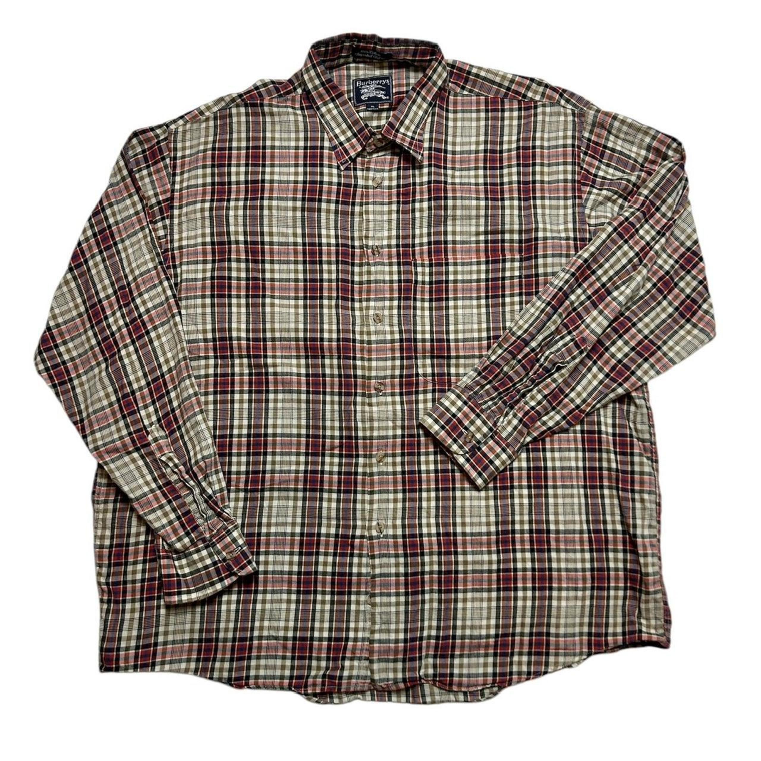 Burberry VTG 90s Nova Check Made in USA Long sleeve Button Shirt XL