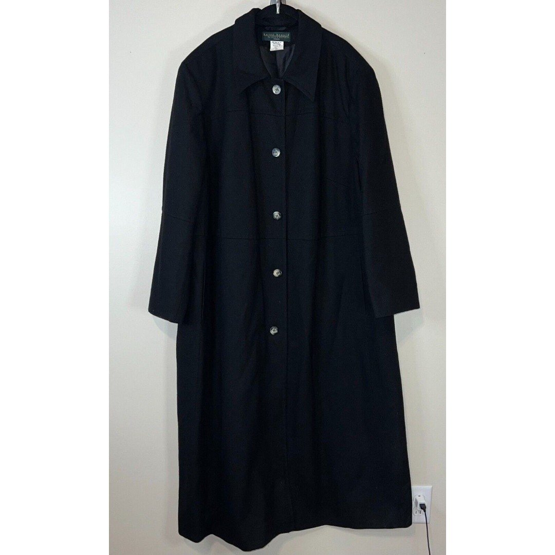Harve Benard woman plus wool peacoat long black wool blend size 26W
