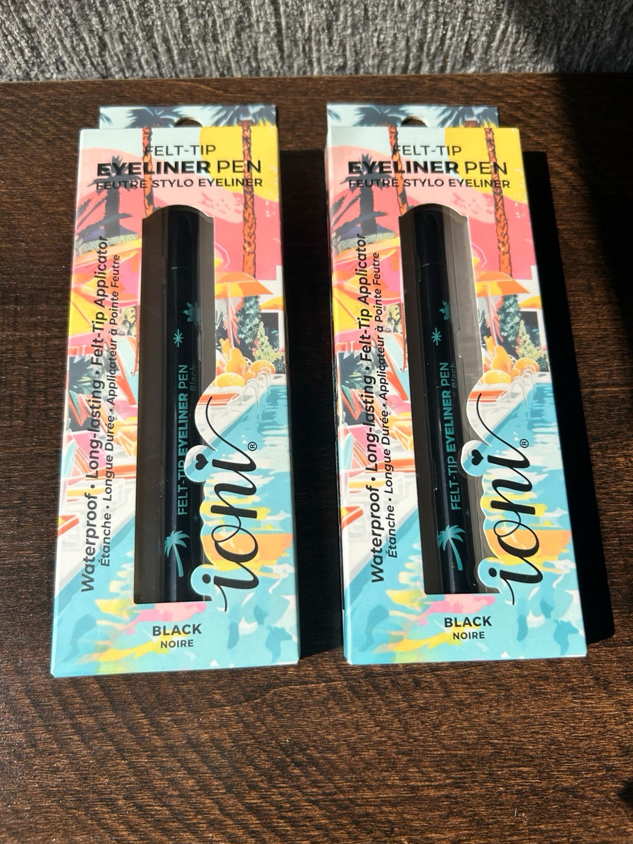 ioni Cali Beauty LOS ANGELES Felt Tip Eyeliner Pens x2 Black Waterproof New~