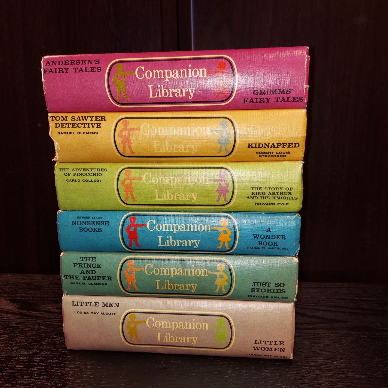 Vintage Book Companion Library Double Sided Rainbow Set
