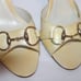 GUCCI Yellow Patent Leather Horsebit Accent Heel Slides 7 1/2B