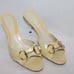 GUCCI Yellow Patent Leather Horsebit Accent Heel Slides 7 1/2B