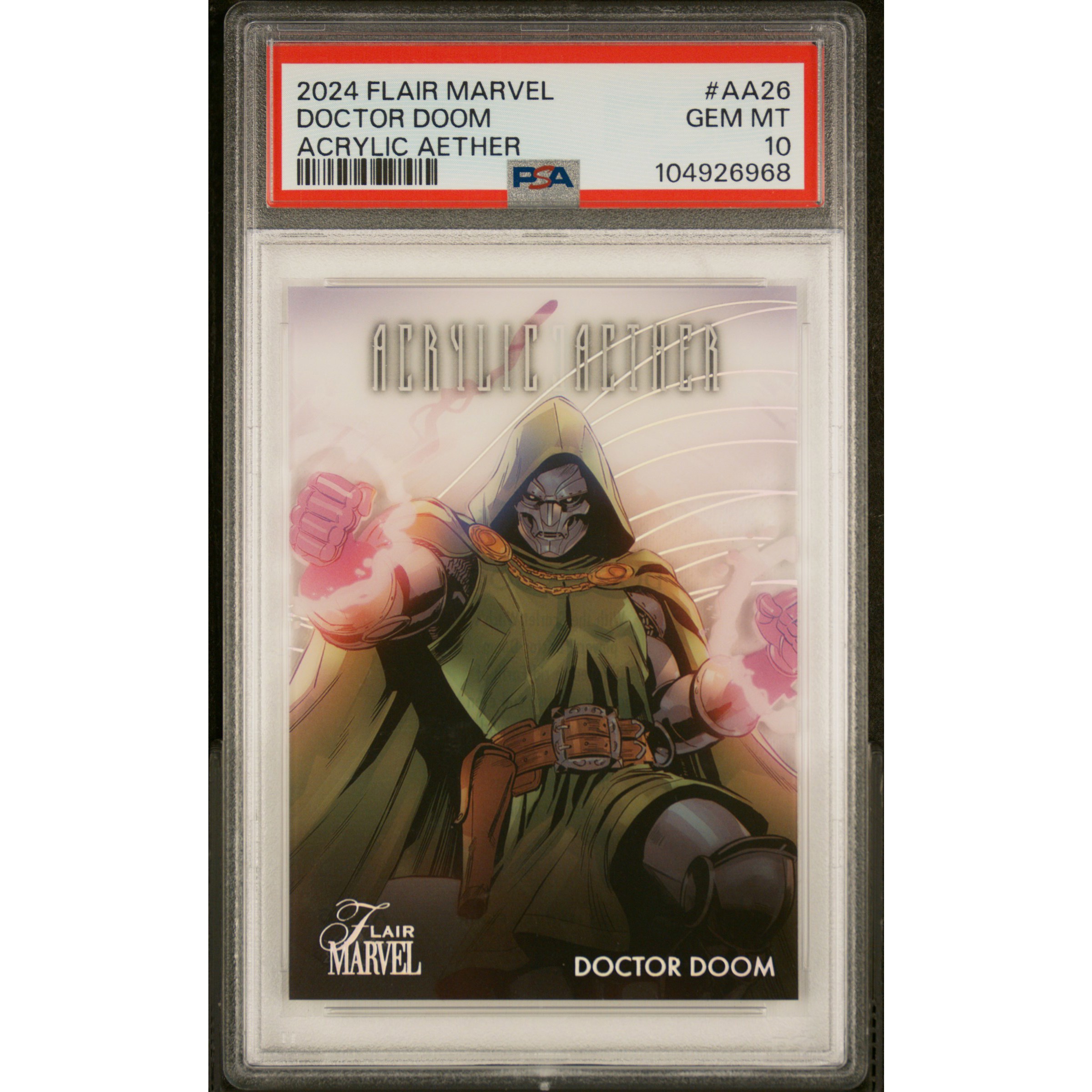 2024 Upper Deck Flair Marvel Acrylic Aether #AA26 Doctor Doom PSA 10