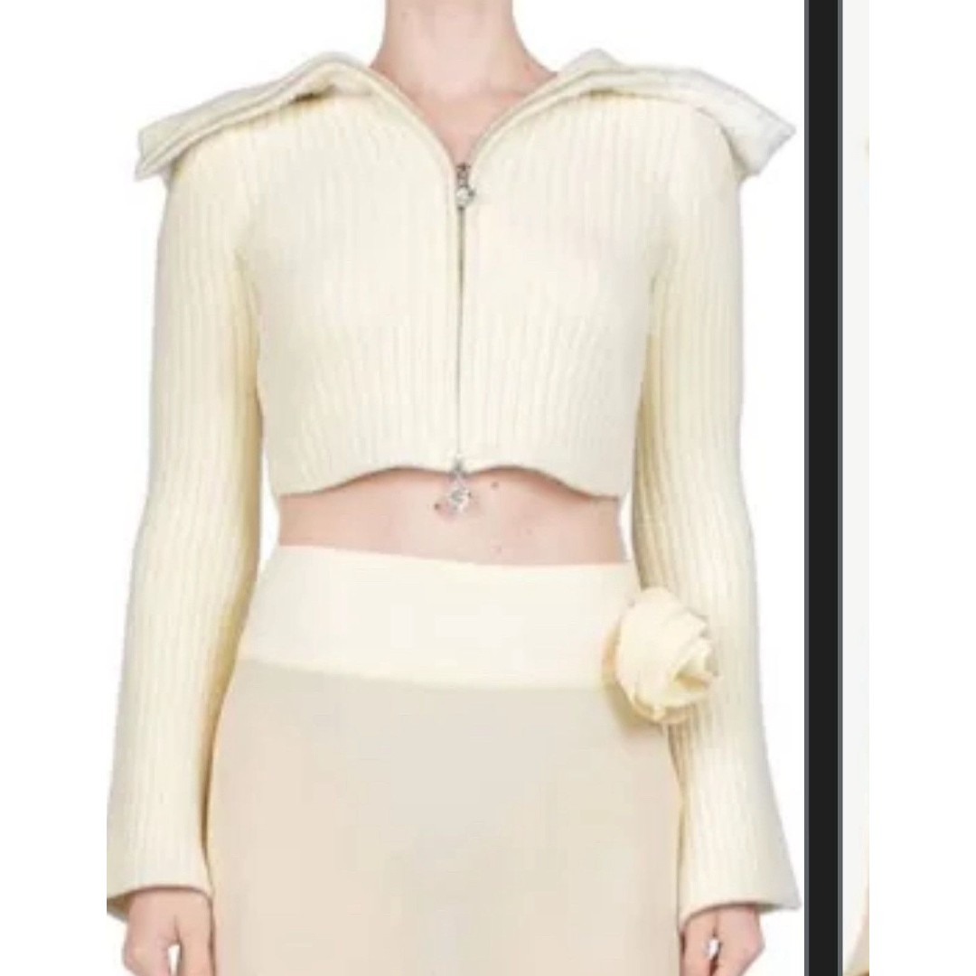 House of Sunny NWT Peggy Double Sailor Collar Cropped Double Zip Cardigan 6