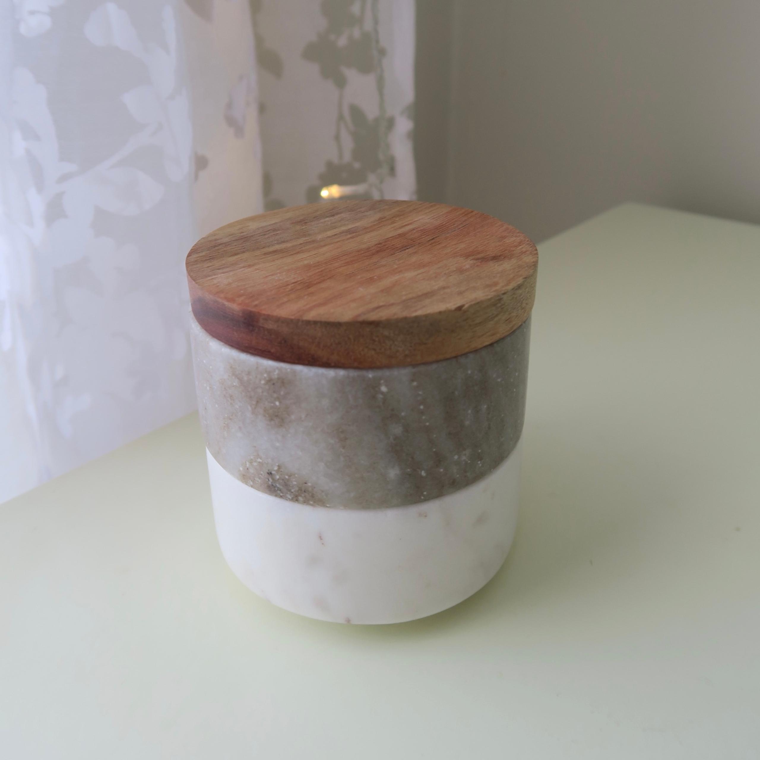 3pc Marble Stacking Salt & Pepper Cellar White/Warm Gray - Hearth & Hand, Target