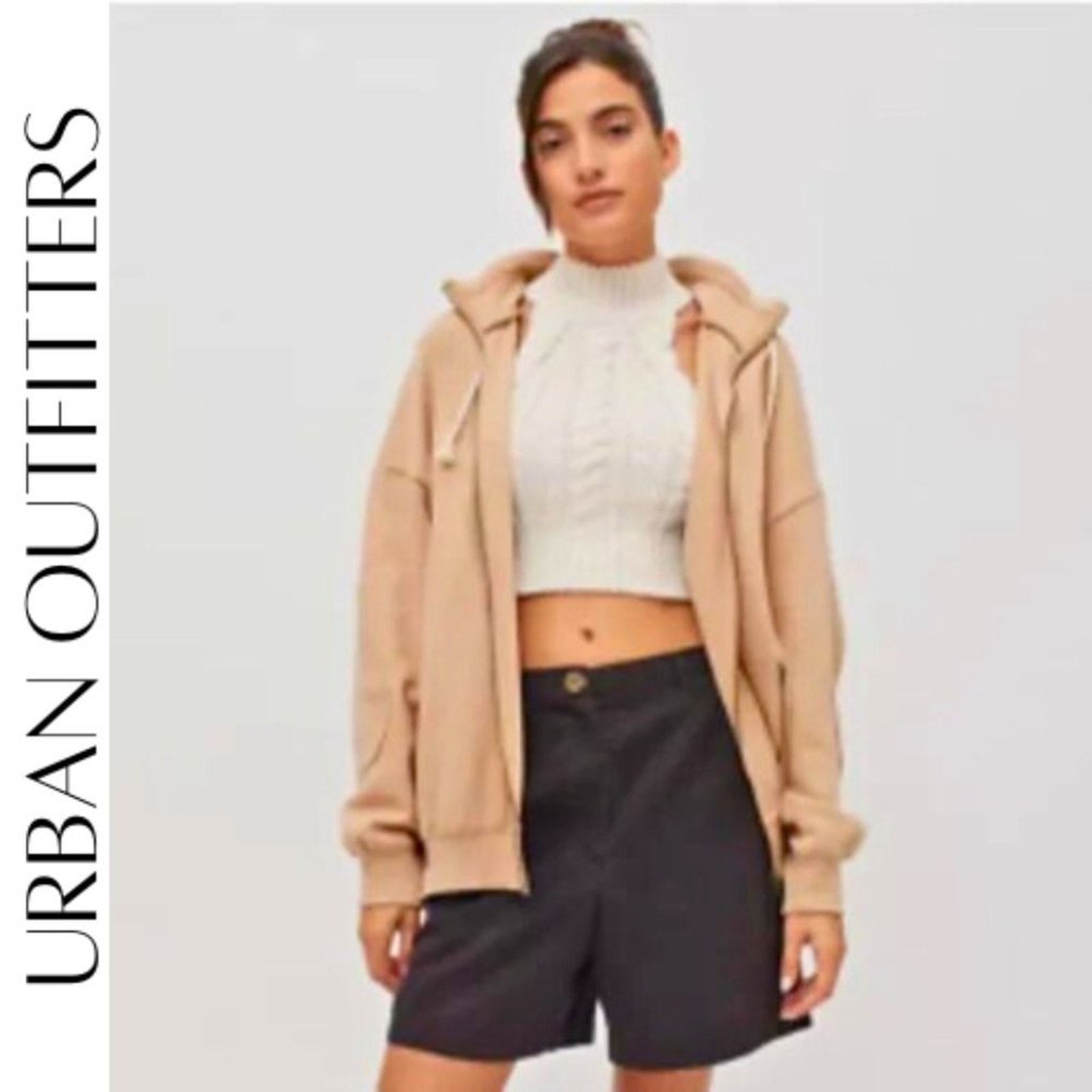 URBAN OUTFITTERS BDG Porter Zip-Up Sweatshirt Jacket, Sand / Sable, M, NWT!