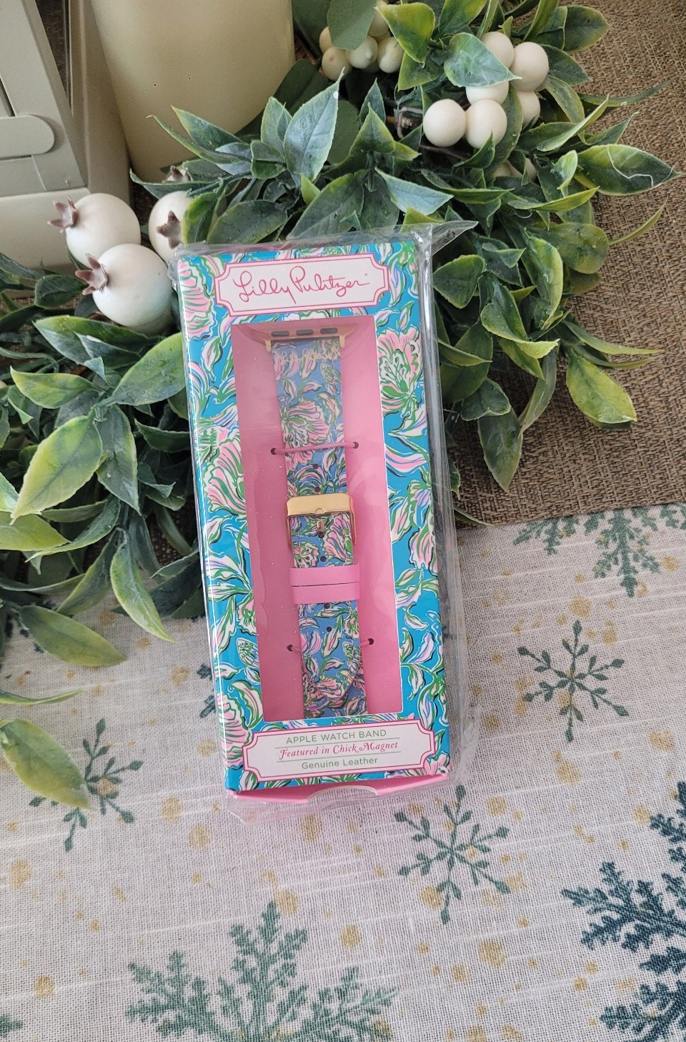 Lilly Pulitzer leather Apple watch band. New