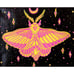 Rosy Maple Moth Original Art Hand painted 8x10 inch black canvas Yellow and Pink