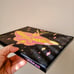 Rosy Maple Moth Original Art Hand painted 8x10 inch black canvas Yellow and Pink