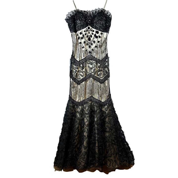 Vittoria Sequin Mesh Overlay Mermaid Dress Size S Y2K Whimsigoth Fairy Vampira