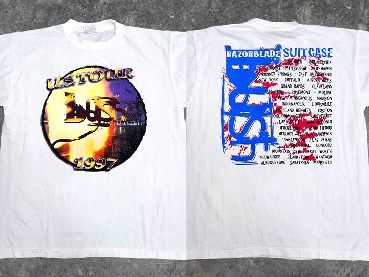 Bush US Tour 1997 T-Shirt Bush Razorblade Suitcase Tour 97 T-Shirt Bush Band T-S