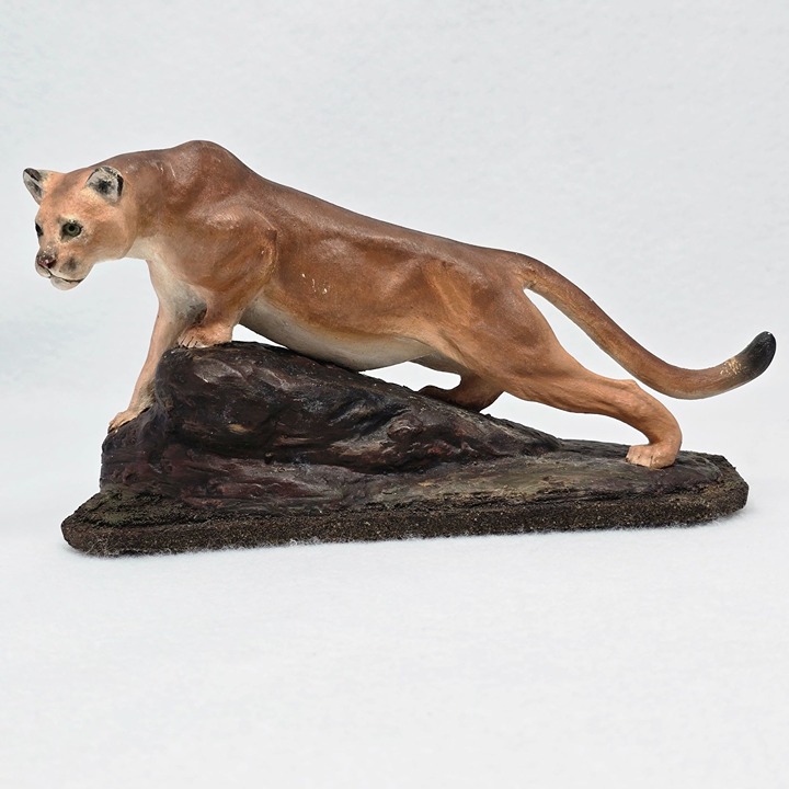 Mountain Lion Sculpture Louis Paul Jonas Studio Signed Figure FLAWS READ