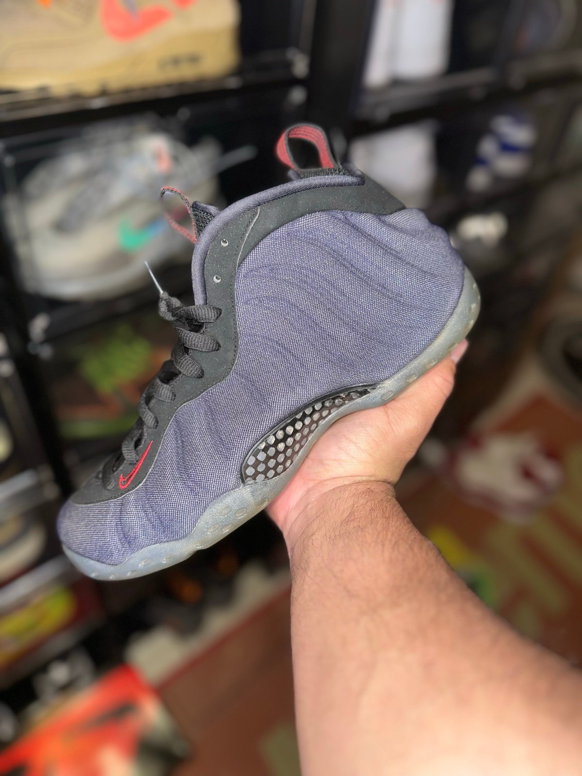 Nike Air Foamposite ONE Denim Sz 9.5