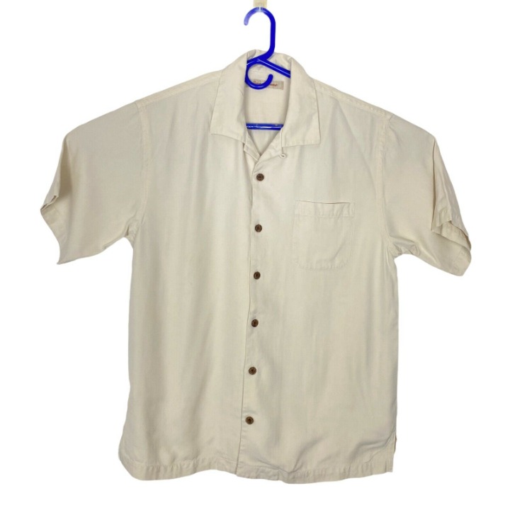 Tommy Bahama Silk Ivory Shirt L