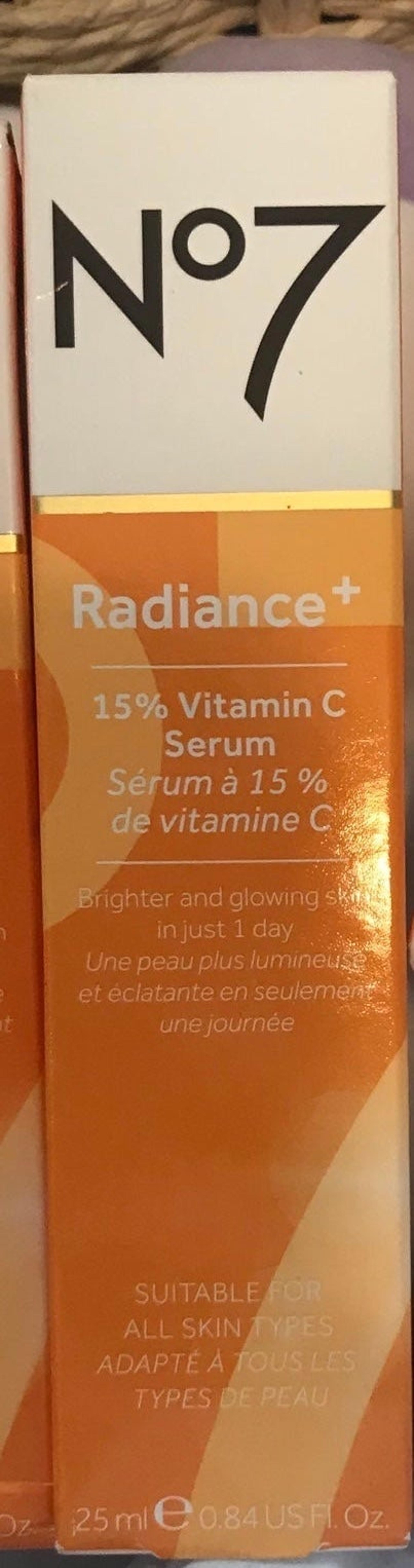 No7 Radiance+ 15% Vitamin C Serum full size brand new in box Sealed