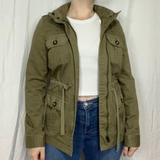 Lucky Brand Hooded Military Jacket Size Small