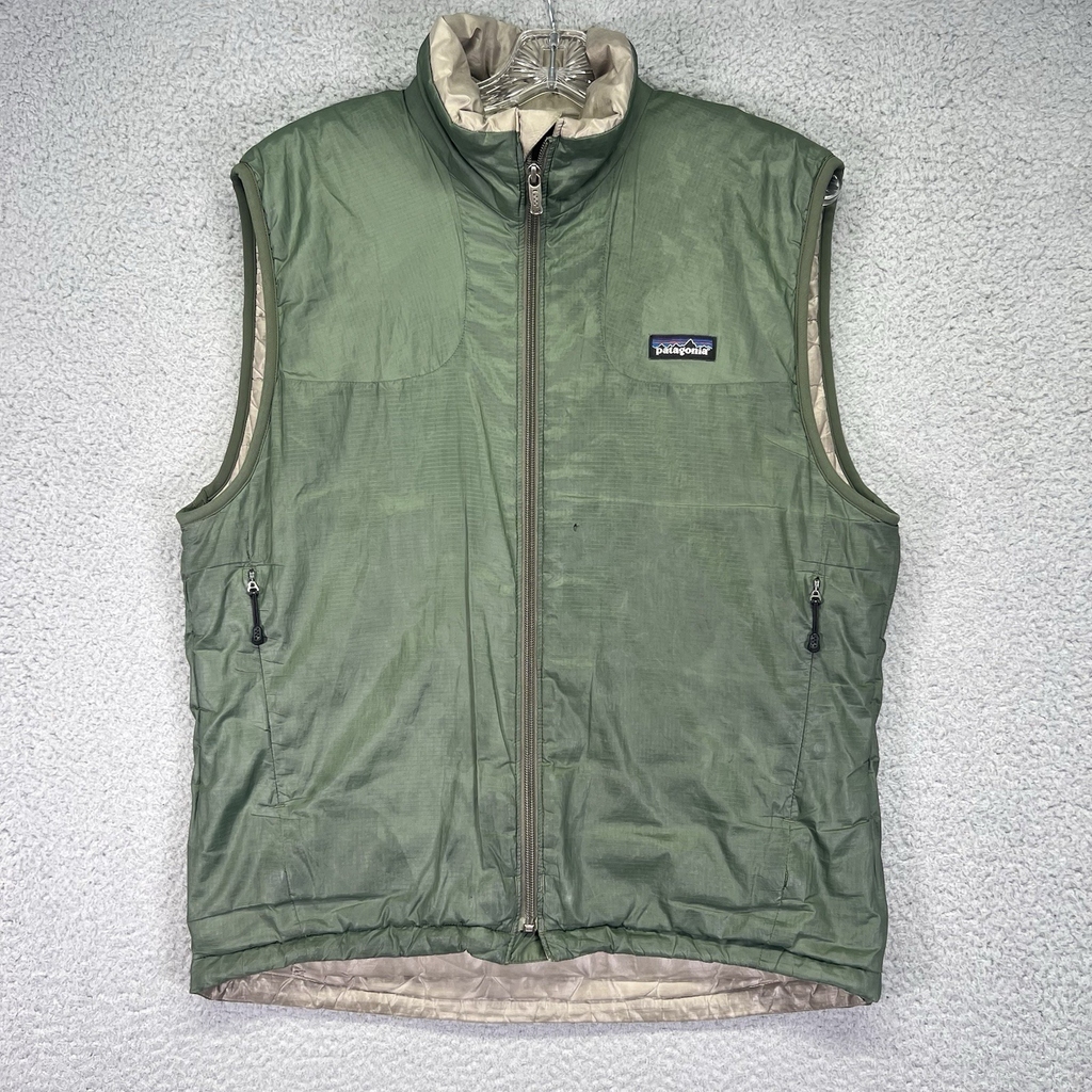 Patagonia Vest Mens Small Green Micro Puff Full Zip Lightweight Hiking Outdoors