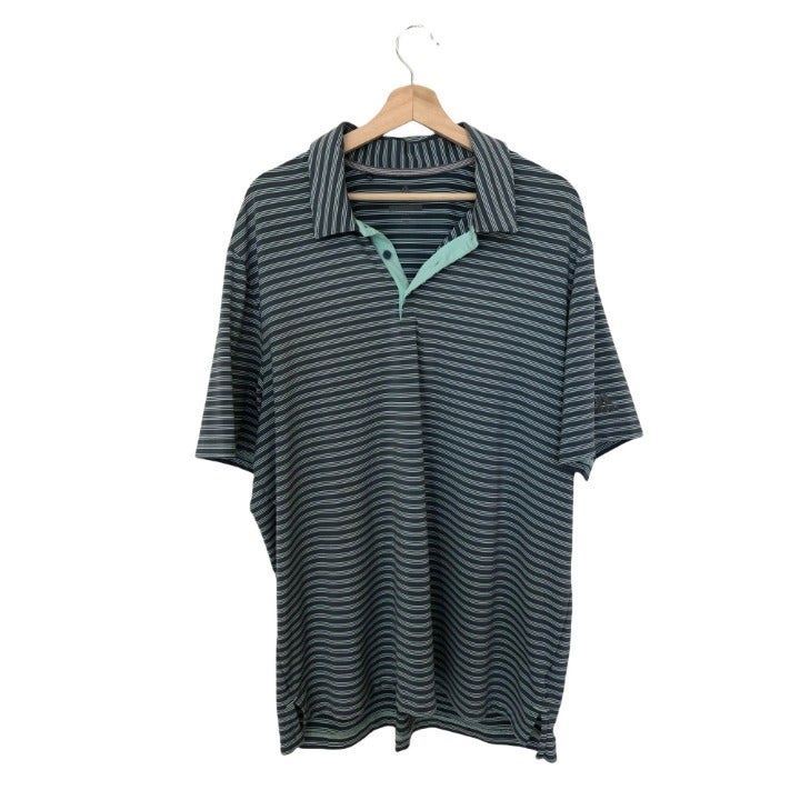 Adidas Golf Blue Short Sleeve Striped Athletic Polo Men's Size XL Adidas Golf Blue Short Sleeve Striped Athletic Polo Men's Size XL