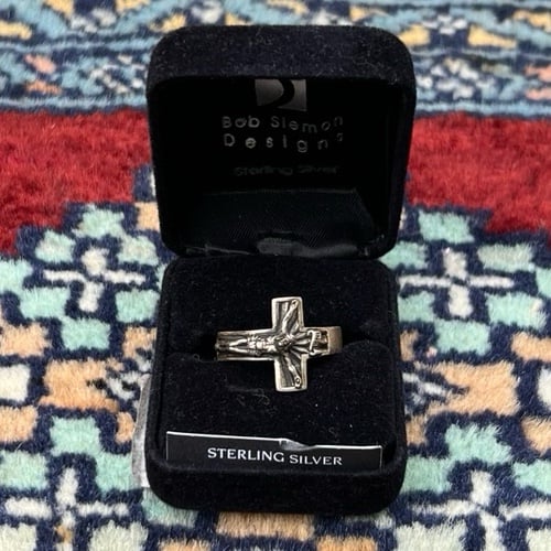 Bob Siemon Designs Sterling Silver Cross of Christ Ring Catholic Jewelry