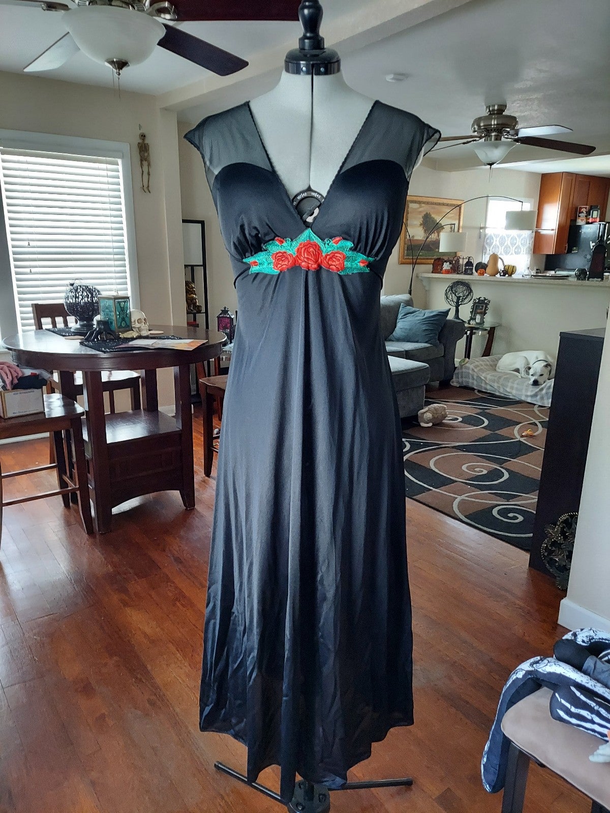 Vintage Vanity Fair nightgown with Rose embroidery