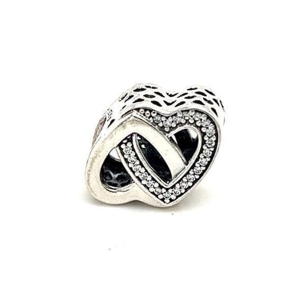 Pandora Twin Interlocking Hearts Cz Charm